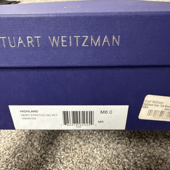 Stuart Weitzman Highland Nero Stretch Velvet Over-the-Knee Boot sz 8 New Imperf - Picture 15 of 16